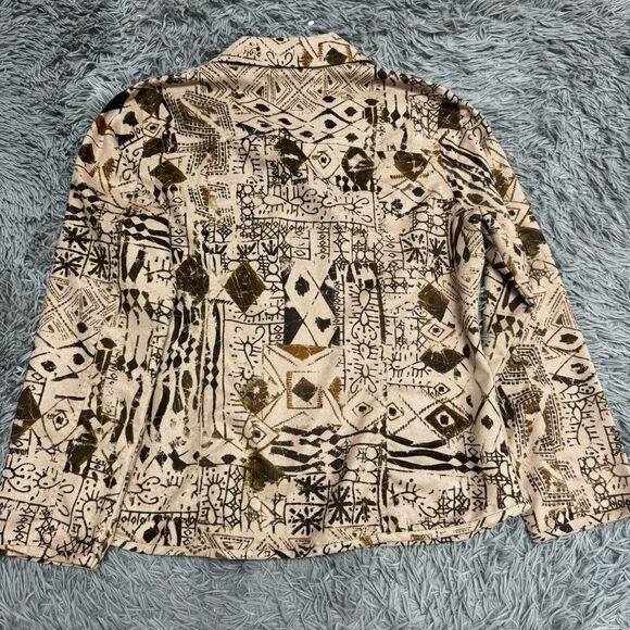 Chico’s Aztec Tribal Print Button Front Shirt Size 1 (8) - Picture 7 of 7